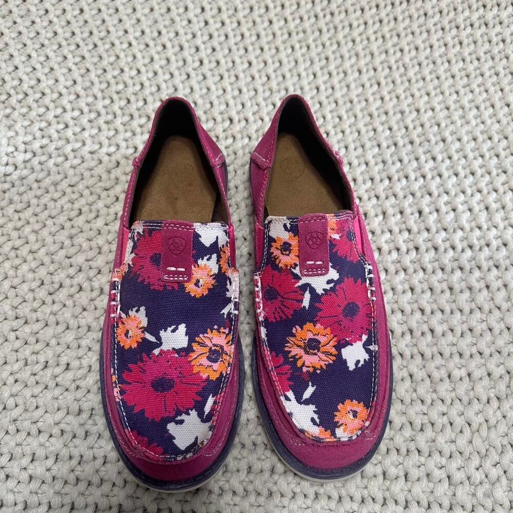 Pink ariat slip on shoes